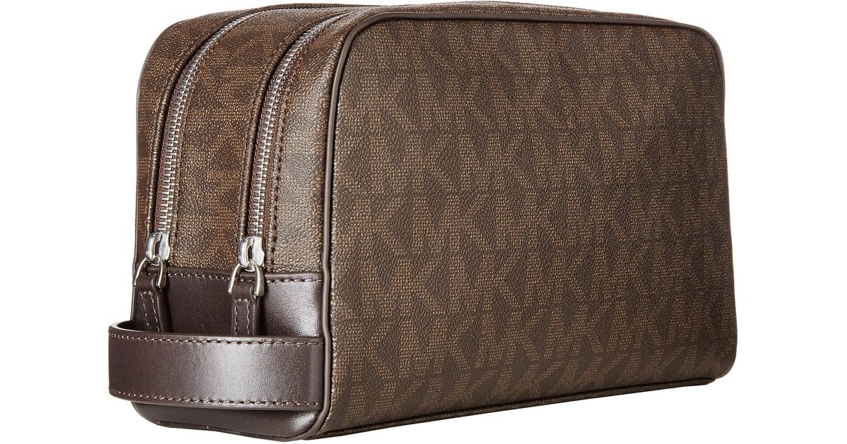 Lyst Michael Kors Jet Set Travel Double Zip Toiletry Kit In Brown Lyst Michael Kors Jet Set Travel Double Zip Toiletry Kit In Brown For Men