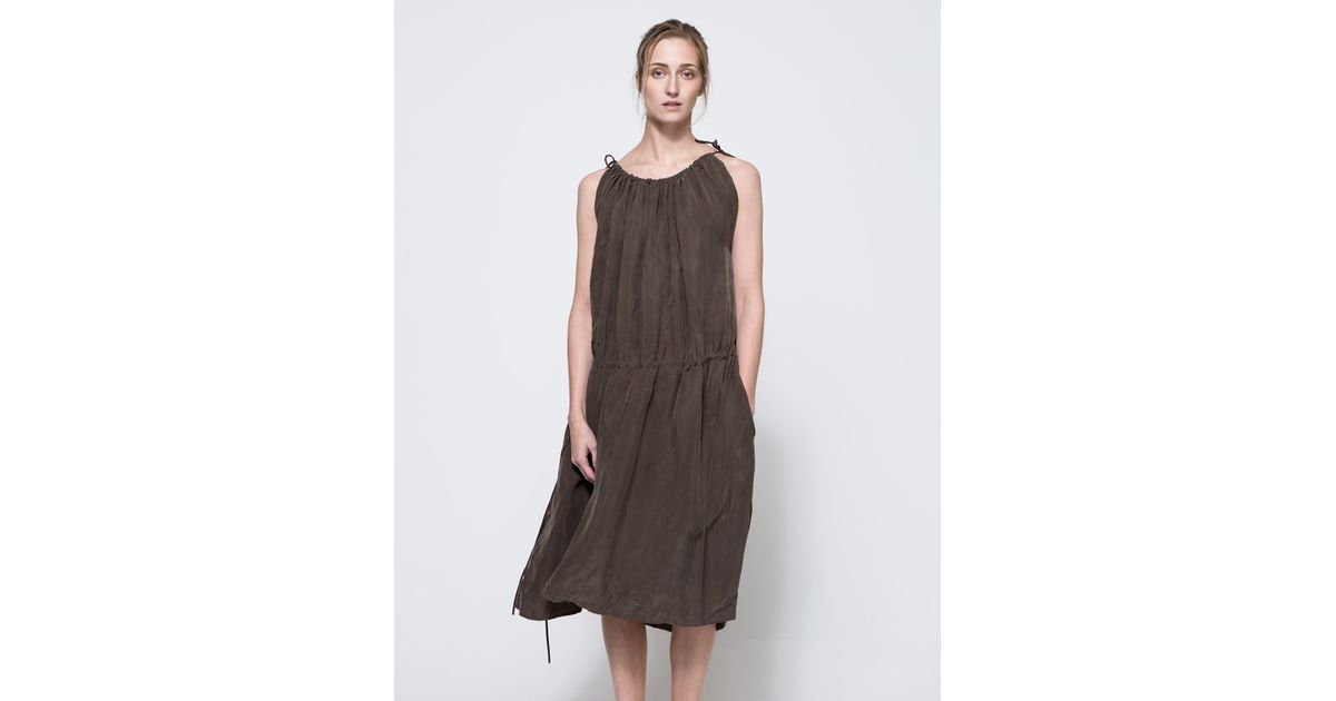 Lyst Objects Without Meaning High Neck Dress In Olive Green