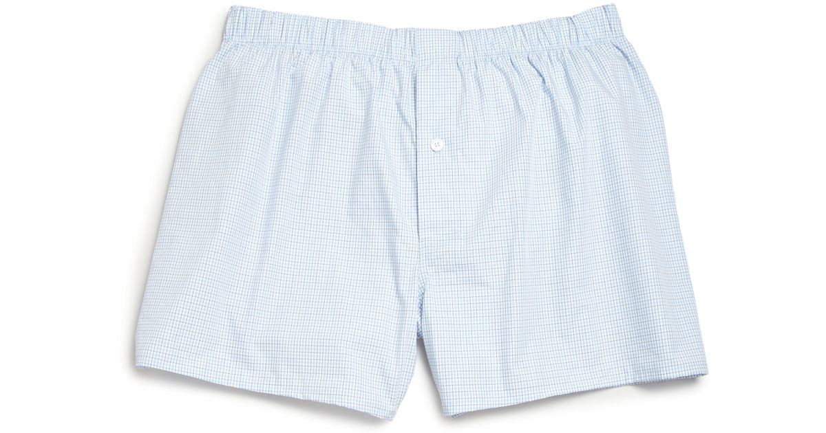 Lyst - Hanro Fancy Wovenprinted Boxer Shorts in Blue for Men