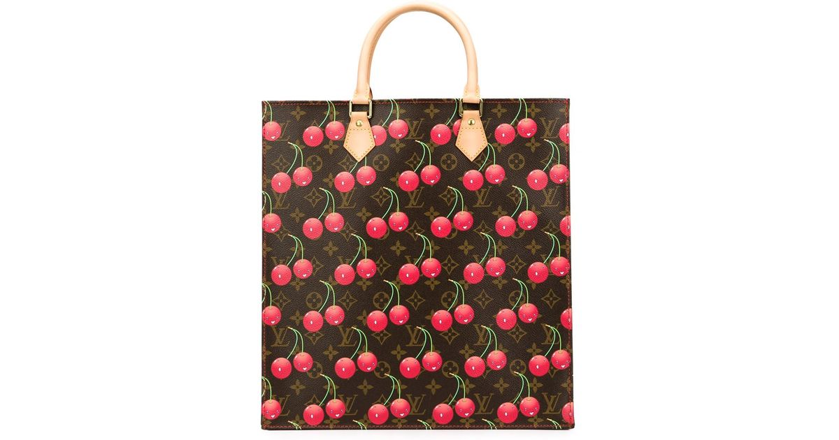 Louis vuitton Cherry Print Tote in Brown | Lyst
