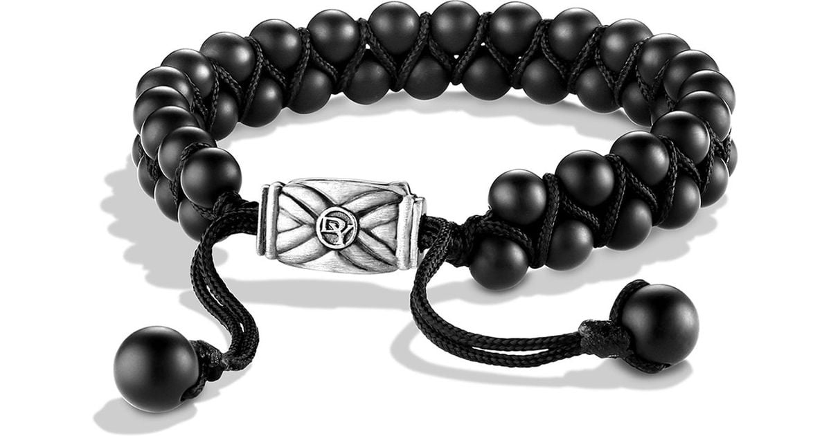 David Yurman Spiritual Beads Two Row Bracelet With Black Onyx In David Yurman Spiritual Beads Two Row Bracelet With Black Onyx In Lyst
