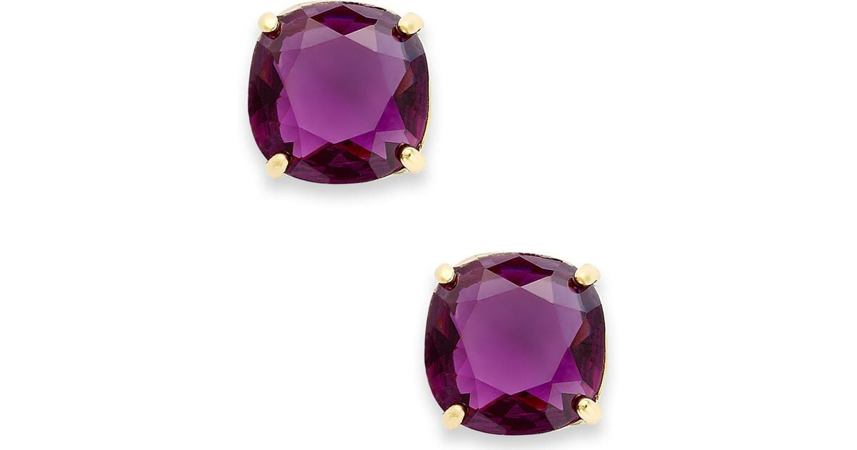 Lyst Kate Spade New York 12k Gold Plated Amethyst Resin Square Lyst Kate Spade New York 12k Gold Plated Amethyst Resin Square Stud Earrings In Pink