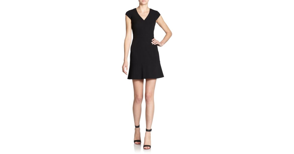 Lyst Andrew Marc V Neck Sleeveless Stretch Jersey Fit And Flare Lyst Andrew Marc V Neck Sleeveless Stretch Jersey Fit And Flare Dress W Embellished Waist In Black