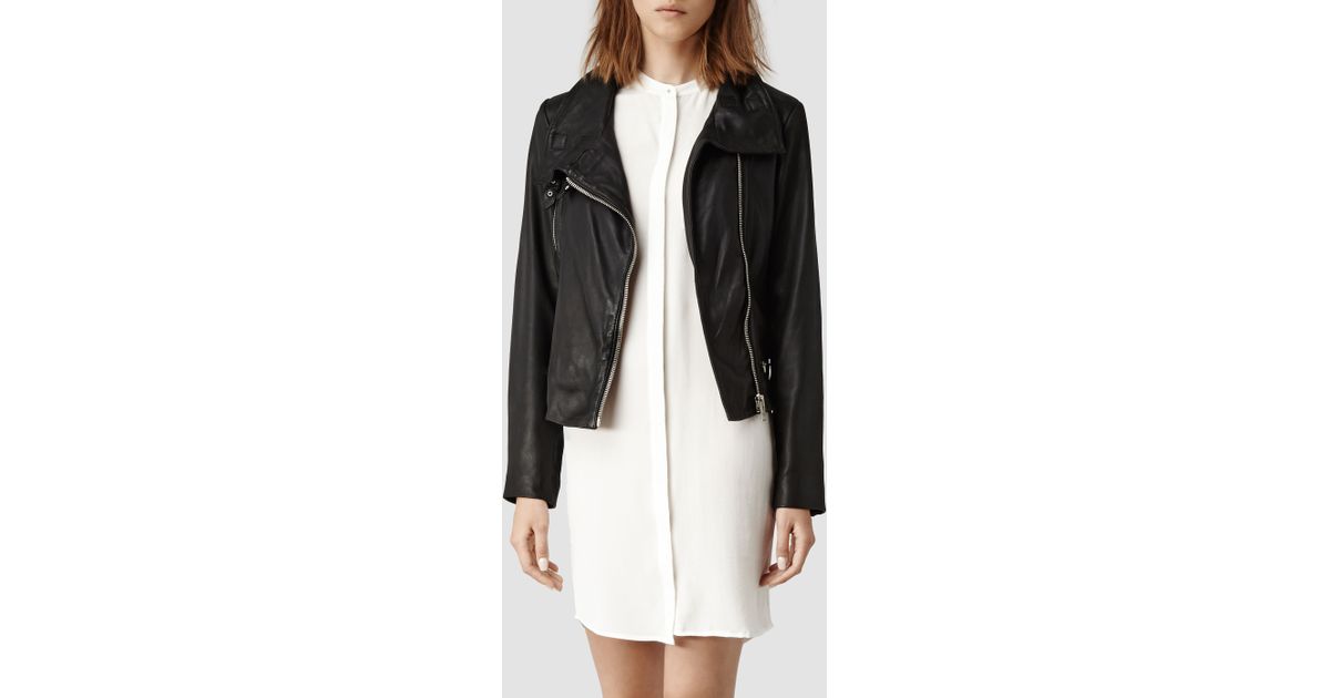 Allsaints Bales Leather Biker Jacket In Black Lyst