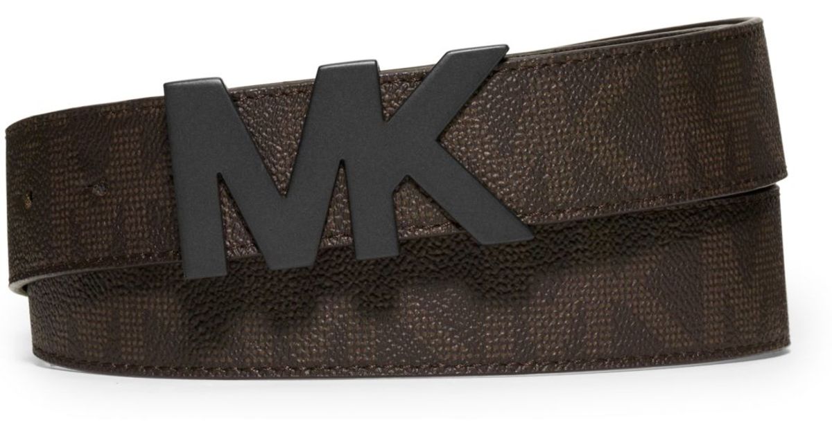 Michael kors Logo Leather Belt in Brown for Men | Lyst