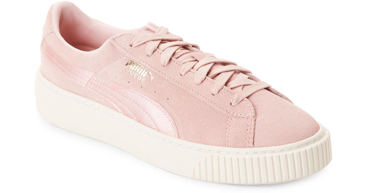 suede summer satin platform sneakers