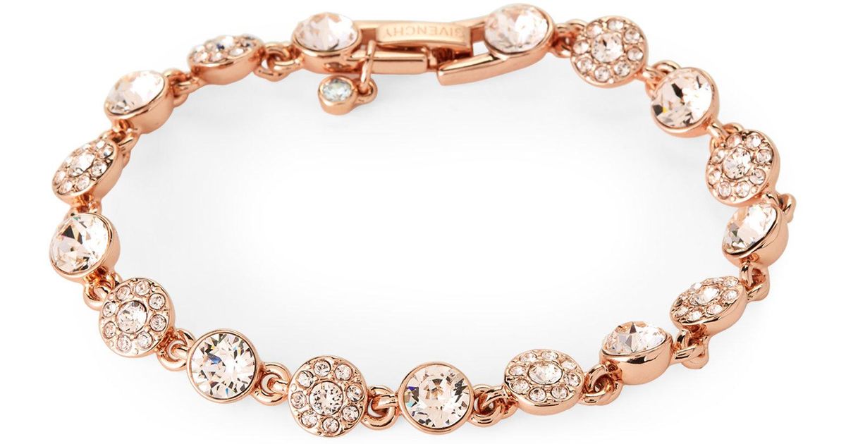 Lyst Givenchy Rose Gold Tone Crystal Flex Bracelet In Metallic