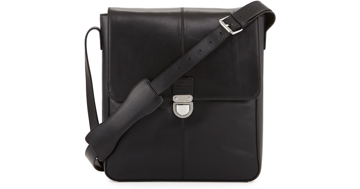 Lyst Cole Haan Medium Leather Messenger Bag In Black For Men