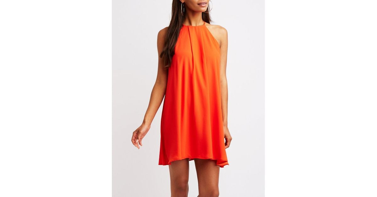 bib neck shift dress