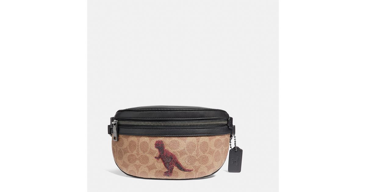 COACH Belt Bag In Signature Canvas With Rexy By Sui Jianguo in Black - Lyst