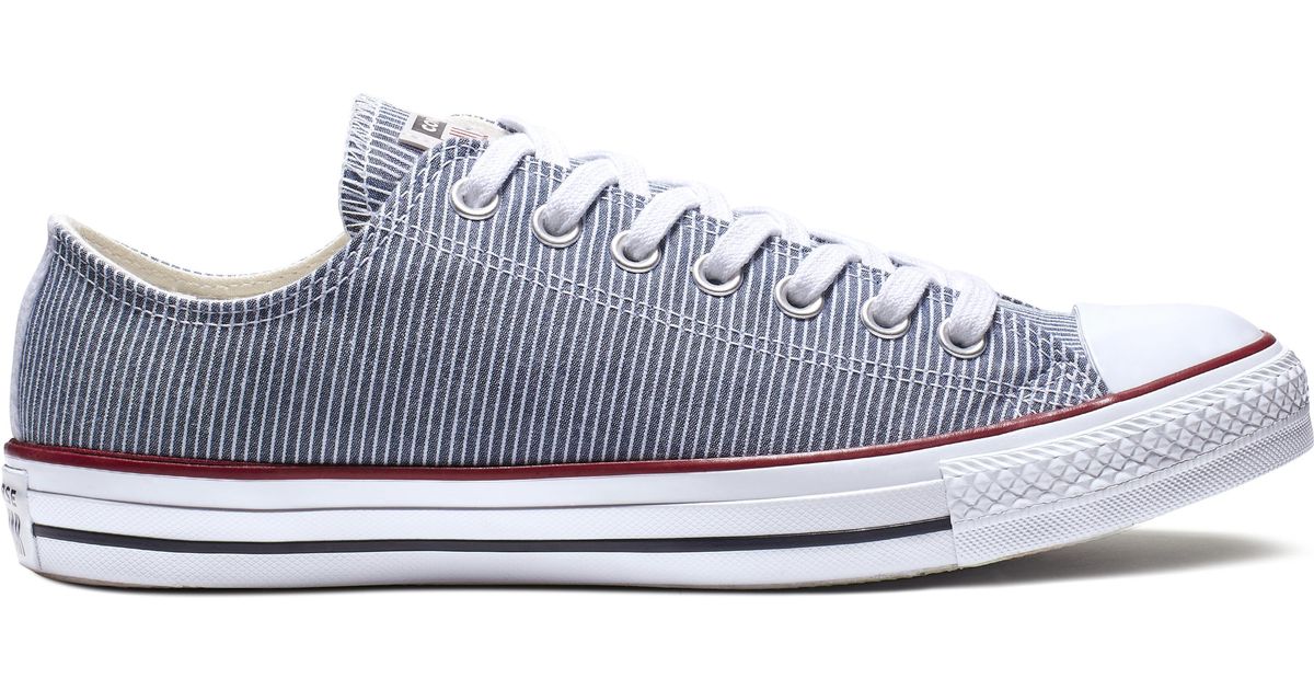 Converse Chuck Taylor All Star Stripes Low Top in Blue - Lyst