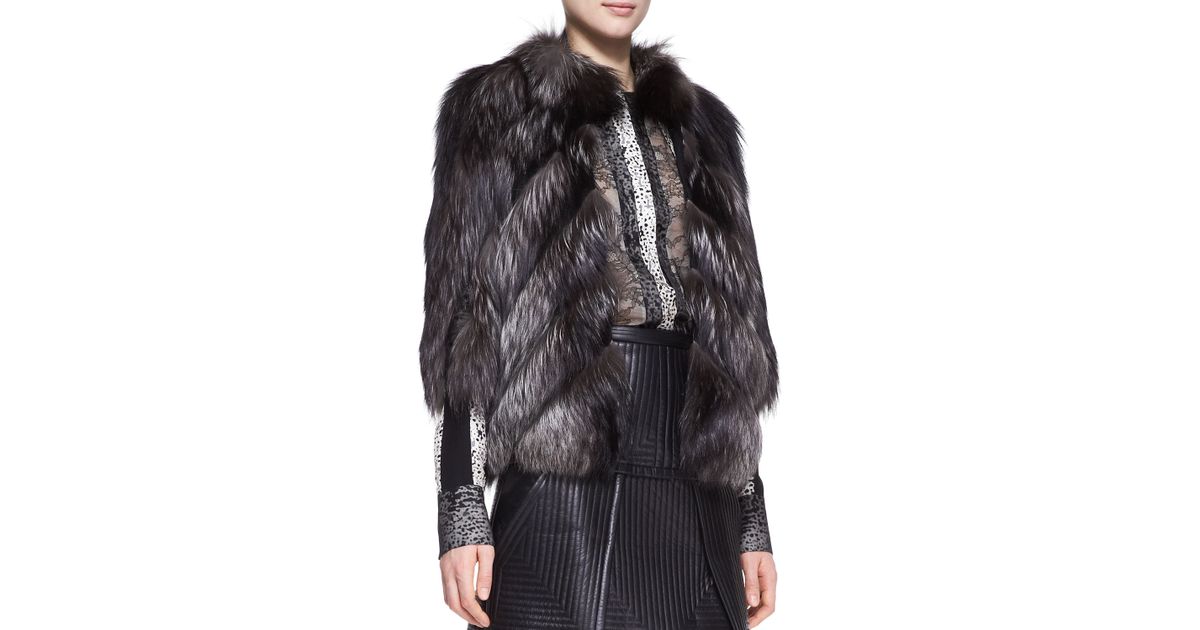 J Mendel Fur Collar Coat In Green Lyst Fur Vests A Major Fashion Trend For 2017 J Mendel