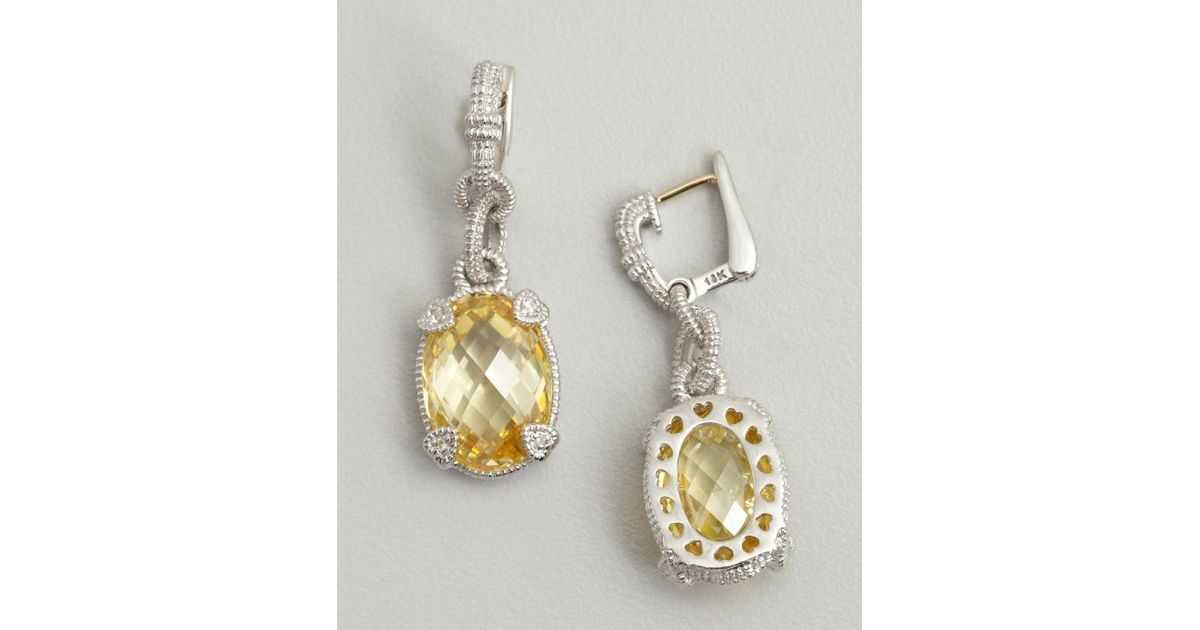 Lyst Judith Ripka Canary Crystal And Silver Oval Drop Earrings In Lyst Judith Ripka Canary Crystal And Silver Oval Drop Earrings In Metallic