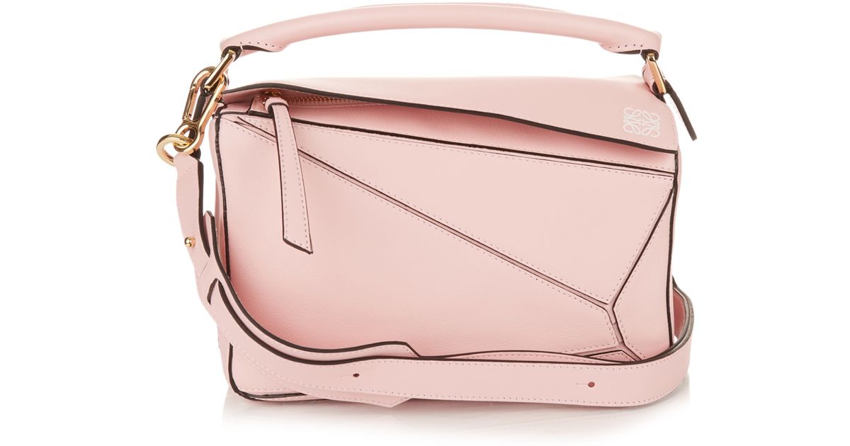 Lyst Loewe Puzzle Small Leather Bag In Pink