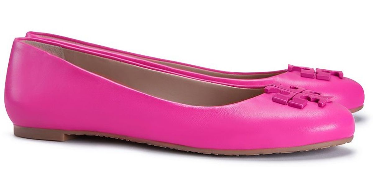 Tory burch Minnie Travel Ballet Flats in Pink | Lyst
