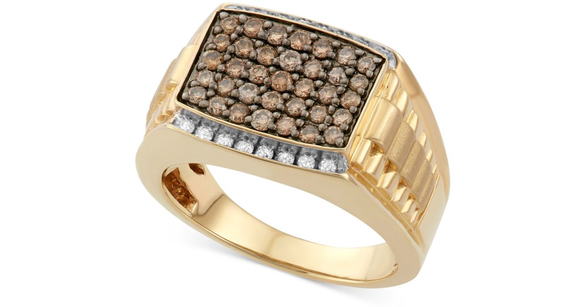 Macy&#39;s Men&#39;s Diamond Ring (1 Ct. T.w.) In 10k Gold in Gold for Men - Save 55% | Lyst