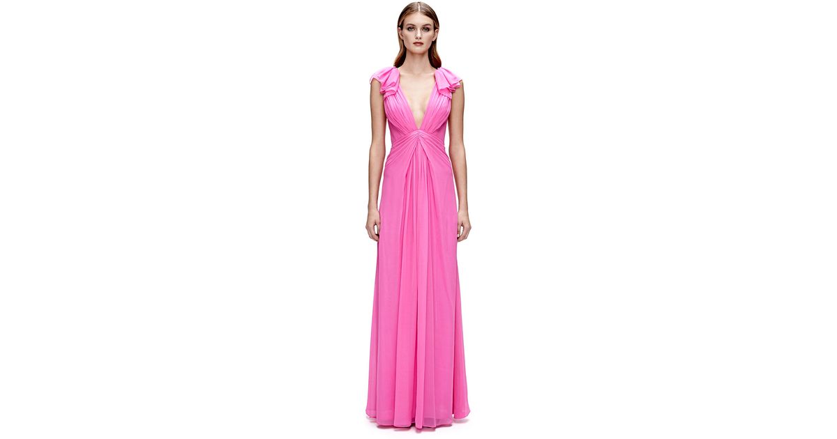 jill jill stuart rose water pleated gown