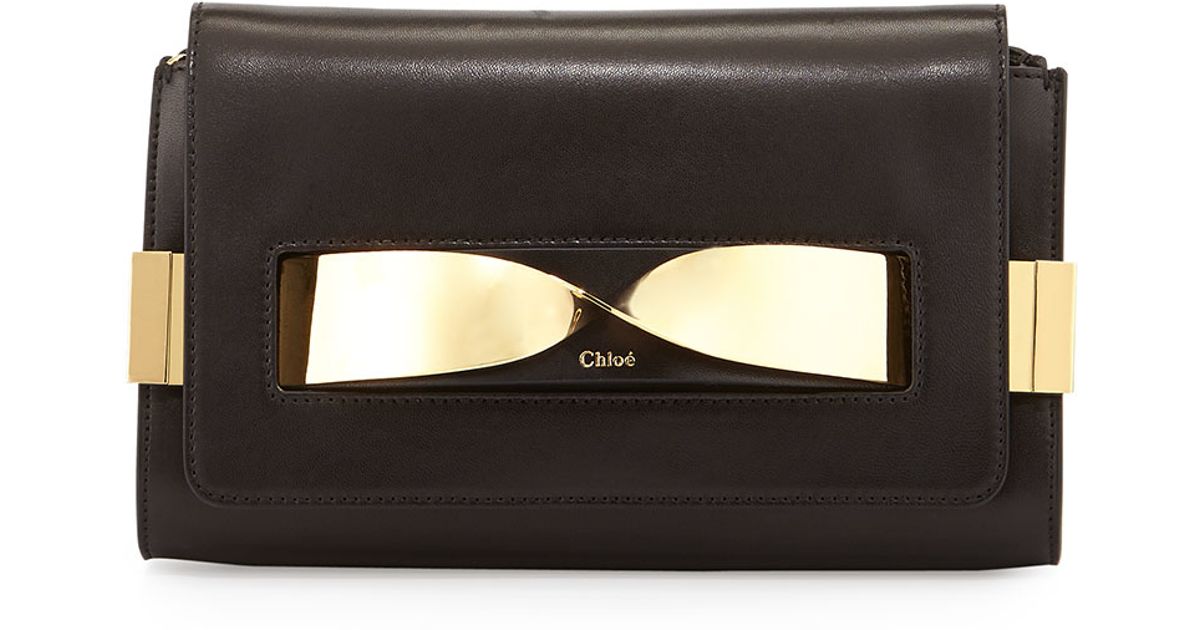 Lyst Chloé Elle Medium Chain Clutch Bag In Black