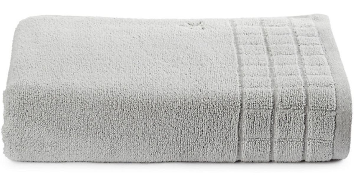 Calvin klein Sculpted Grid Bath Towel in White Lyst