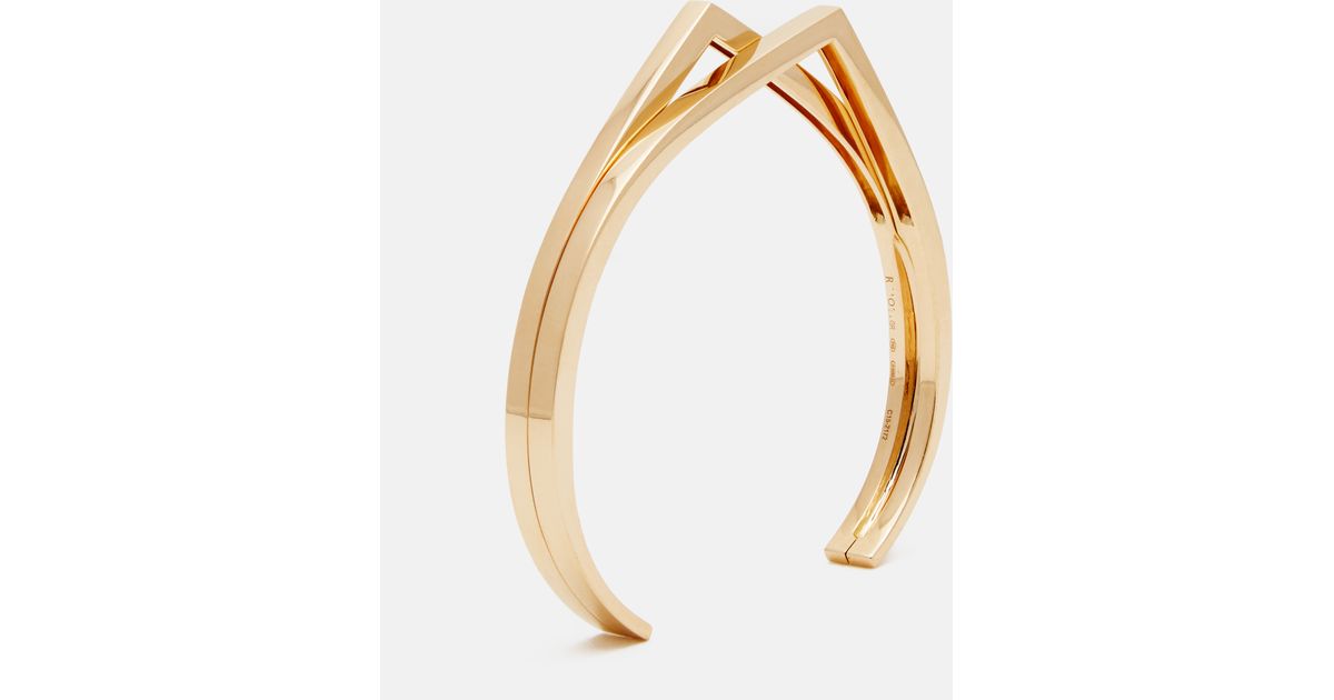 Lyst Repossi 2 Rows Antifer Gold Bracelet In Metallic