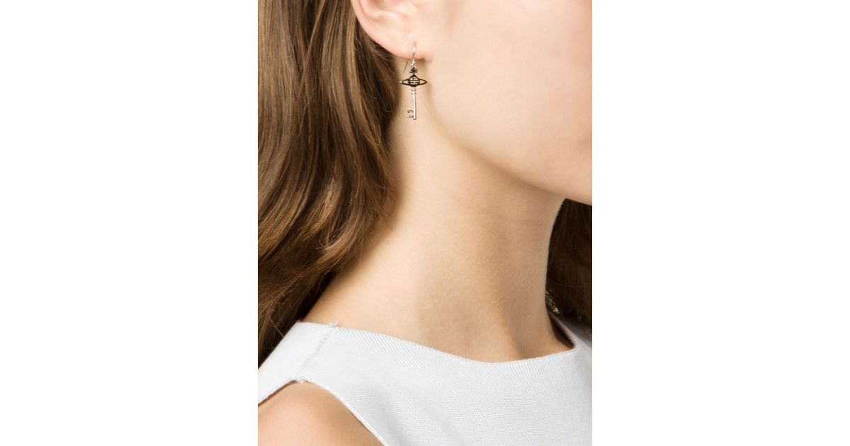 Lyst Vivienne Westwood Key Drop Earrings In Metallic