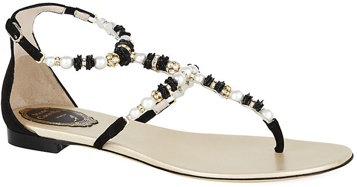 rene caovilla flat sandals