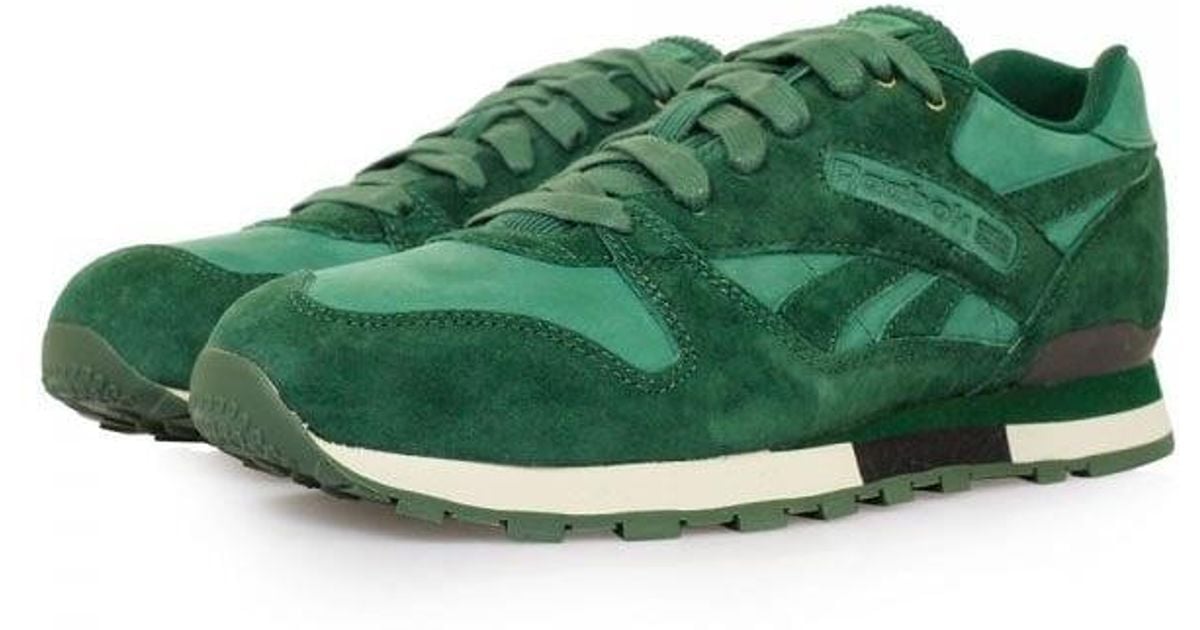 green suede reebok classics