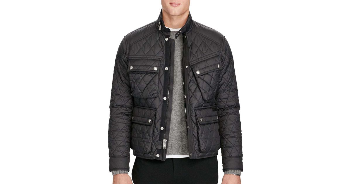 Polo Ralph Lauren Quilted Utility Jacket In Black For Men Lyst