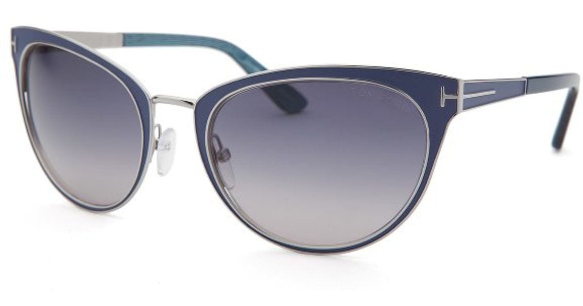 Tom ford Womens Nina Cat Eye Blue Sunglasses in Blue Lyst