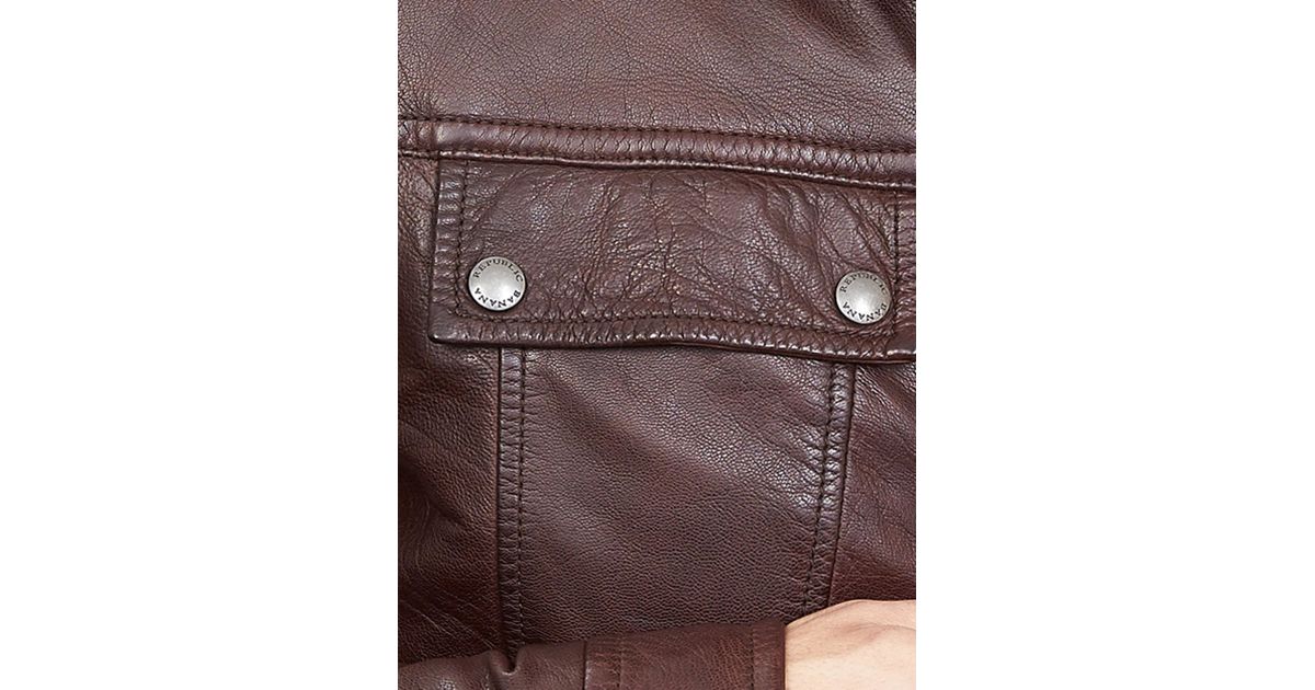 Banana Republic Cognac Genuine Leather Jacket In Brown For Men Lyst