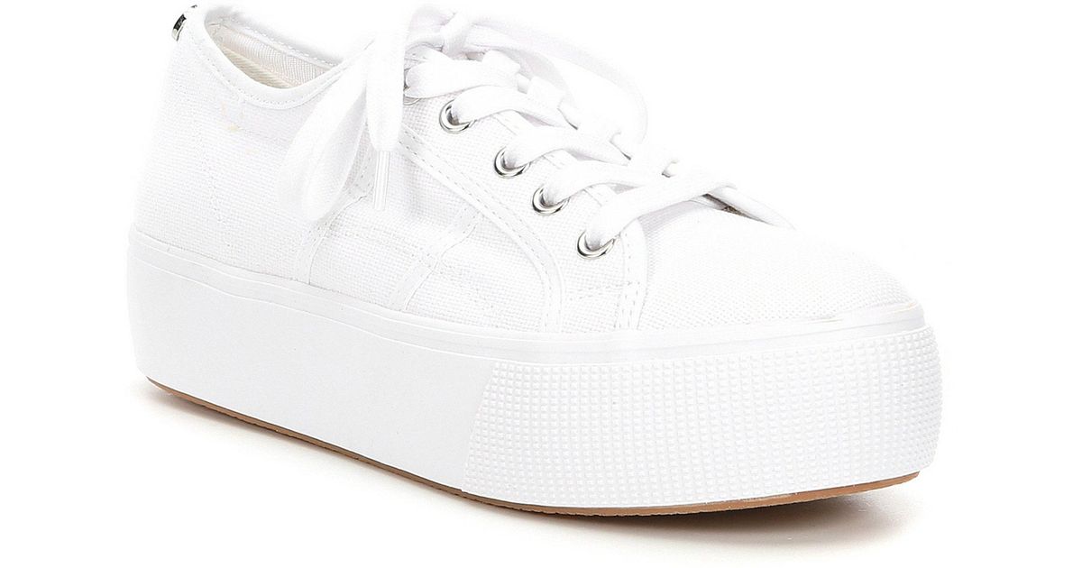 Steve Madden Emmi Canvas Platform Sneakers in White Lyst
