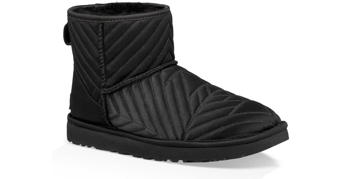 Ugg Classic Mini Quilted Satin Booties In Black Lyst