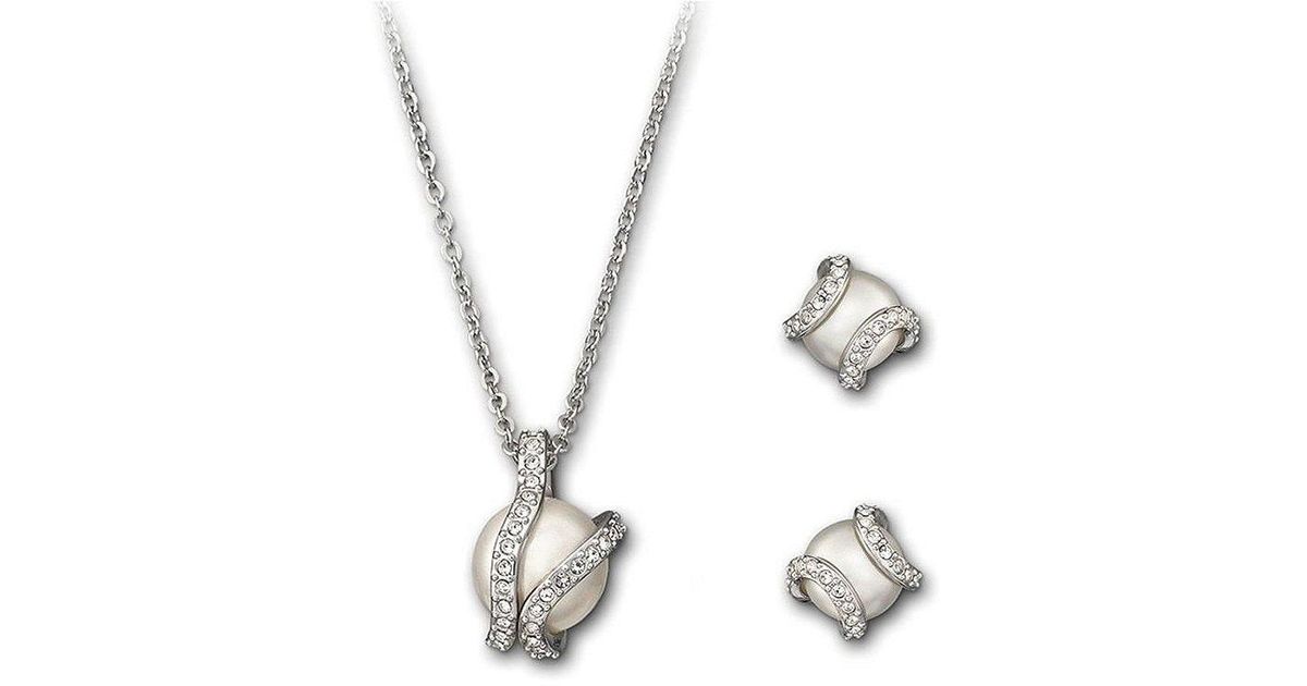 Lyst Swarovski Earrings Necklace Set In Metallic