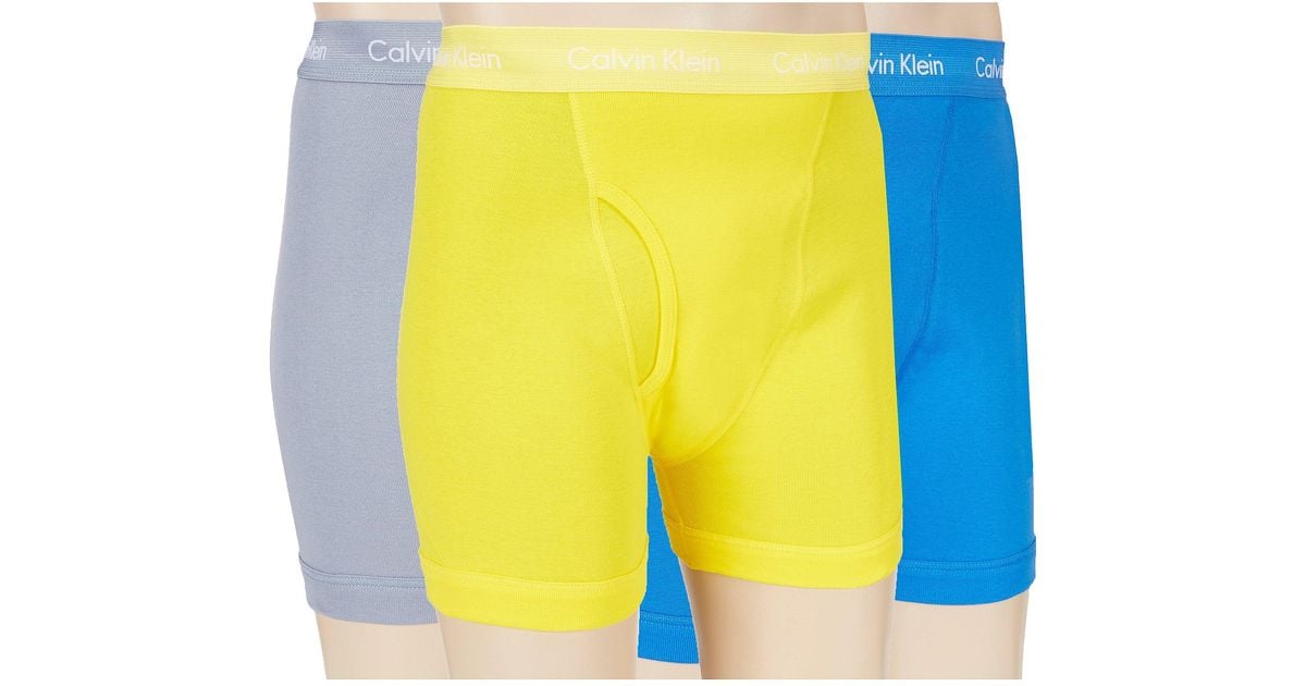 Lyst Calvin Klein Cotton Classic 3pack Boxer Briefs in Yellow for Men