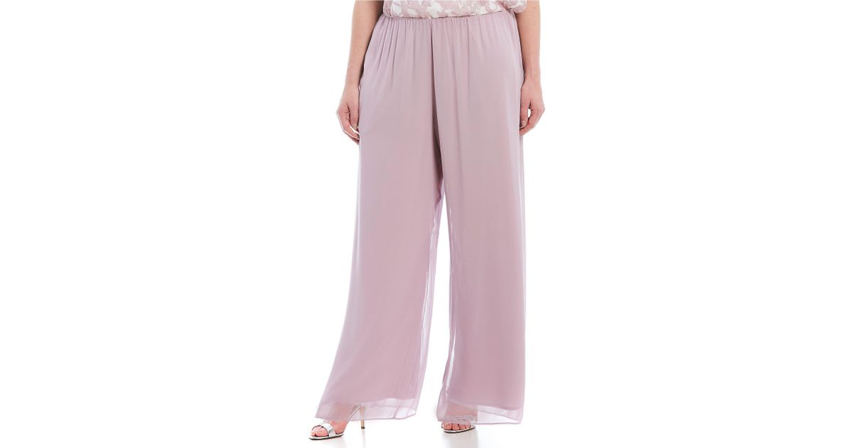 Alex Evenings Plus Size Wide Leg Pull-on Pant in Pink - Lyst