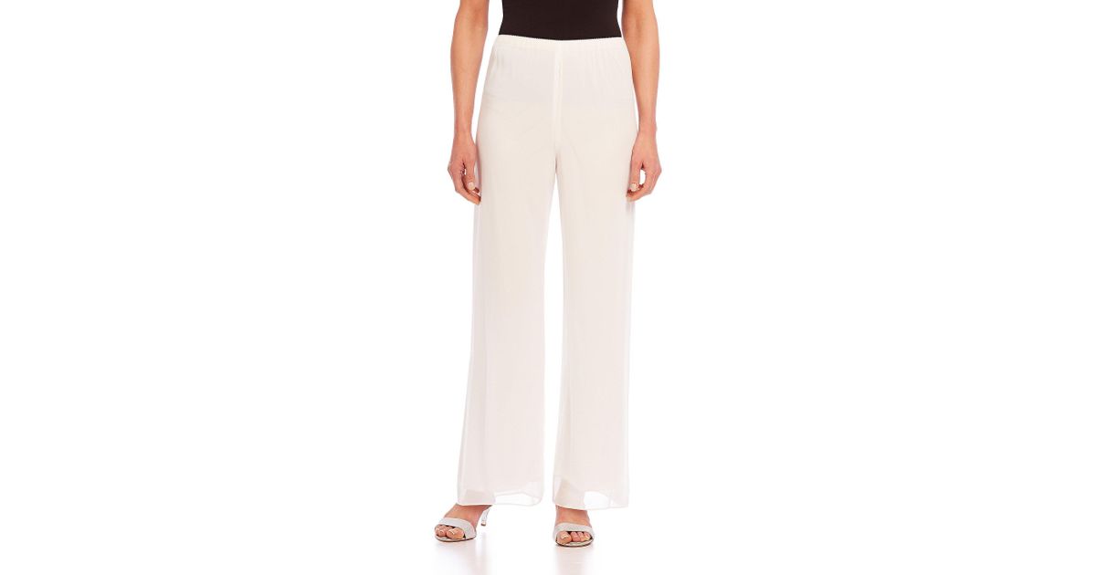 Alex Evenings Petite Chiffon Pants in White Lyst