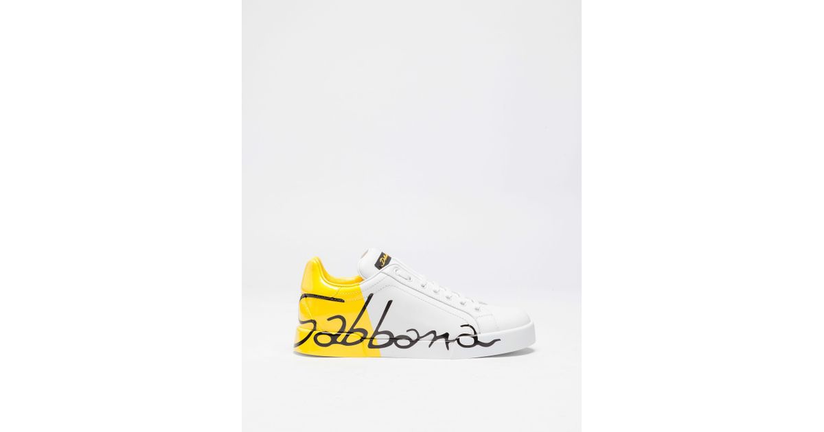 dolce & gabbana leather sneakers with scarf laces