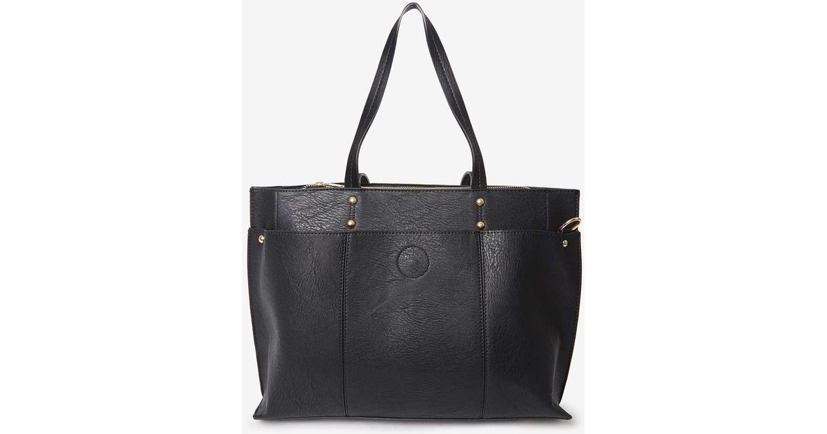 Lyst Dorothy Perkins Black Triple Compartment Tote Bag In