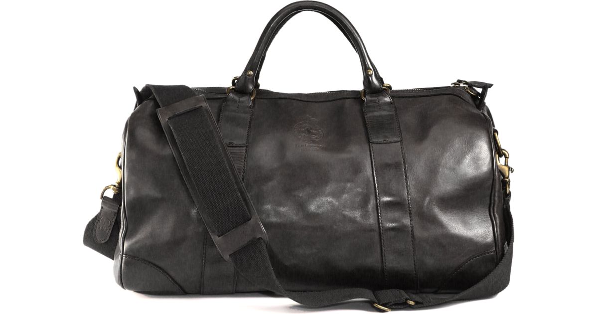 Lyst Polo Ralph Lauren Leather Gym Bag In Black For Men
