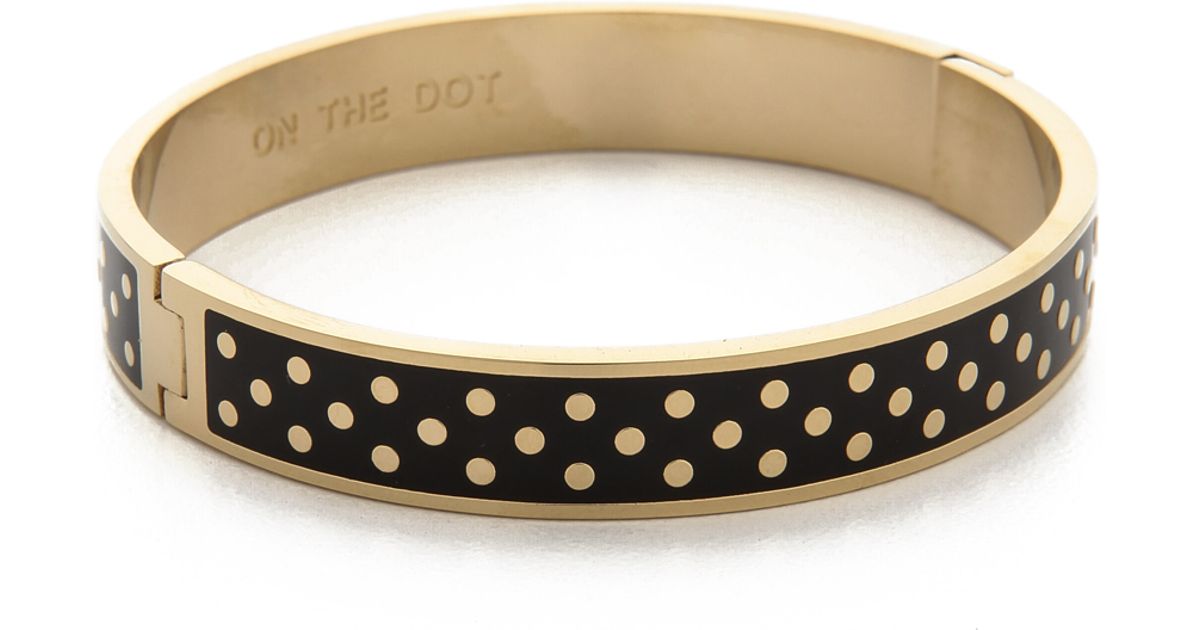 Lyst Kate Spade New York On The Dot Hinged Idiom Bangle Bracelet Lyst Kate Spade New York On The Dot Hinged Idiom Bangle Bracelet Black Gold In Metallic