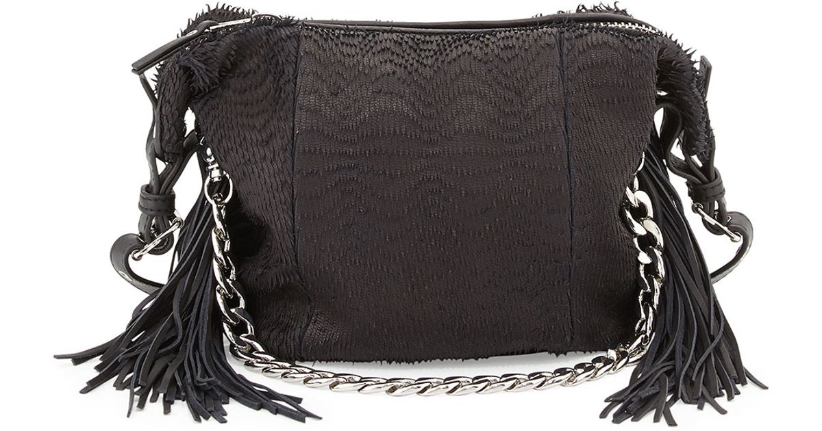 Lyst Ash Bo Fringe Chain Crossbody Bag In Black