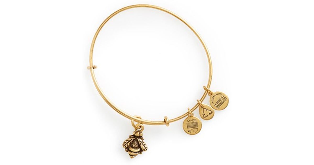 Lyst Alex And Ani Blebee Expandable Charm Bangle In Metallic