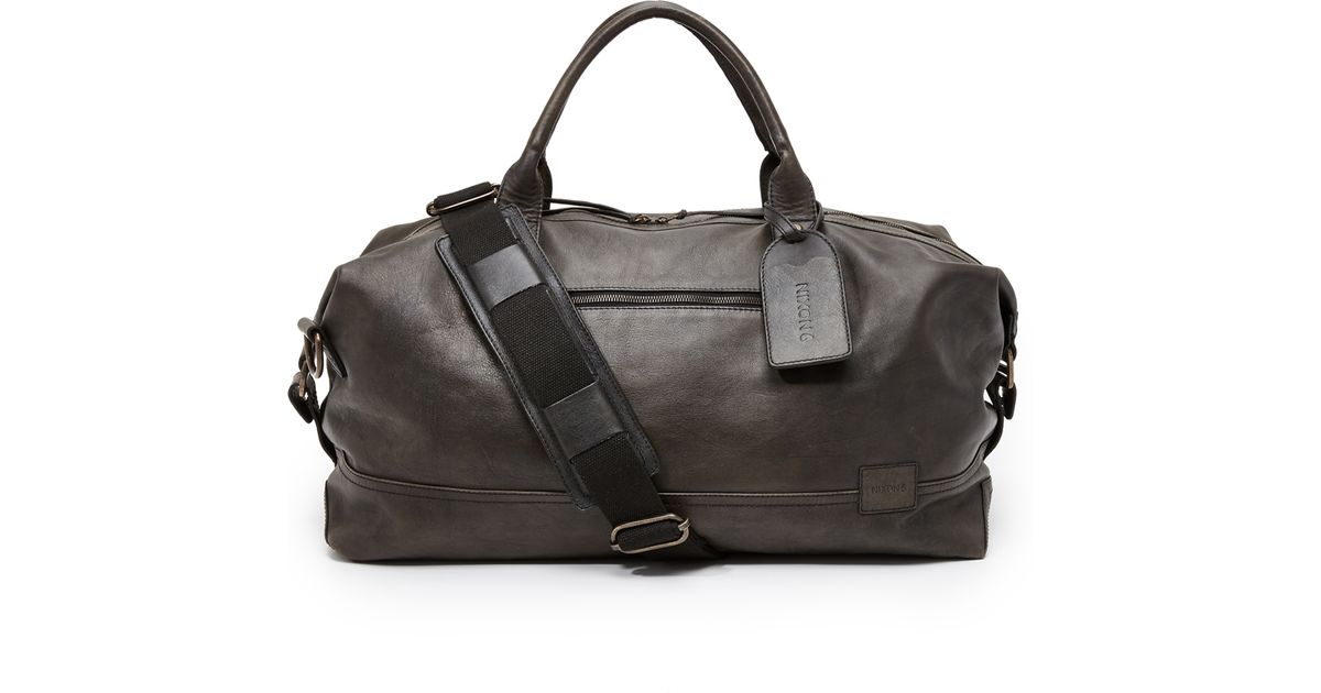 Lyst Nixon Desperado Leather Duffel Bag In Black For Men