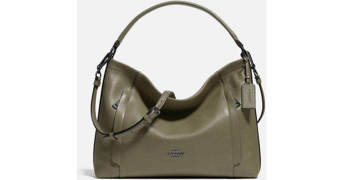 Lyst Coach Scout Pebbled Leather Hobo In Green