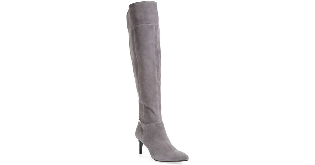 calvin klein grey suede boots