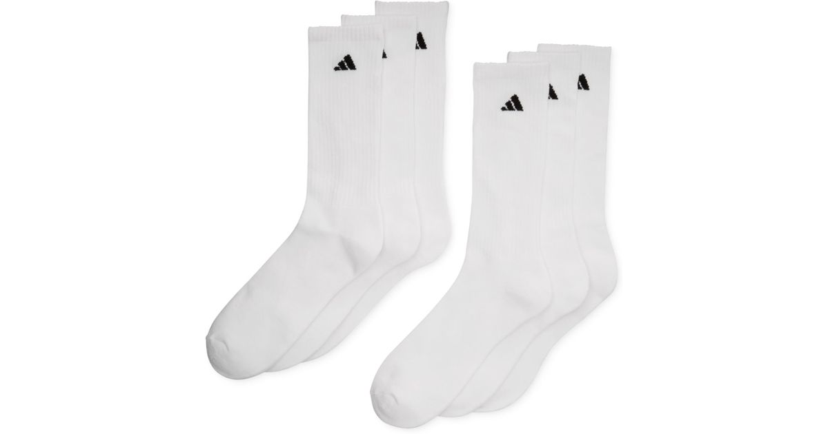 Adidas Originals Men S Athletic Performance Crew Socks 6 Pack In White For Men Lyst