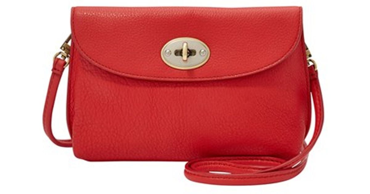 Lyst Fossil Monica Leather Cross Body Bag In Red