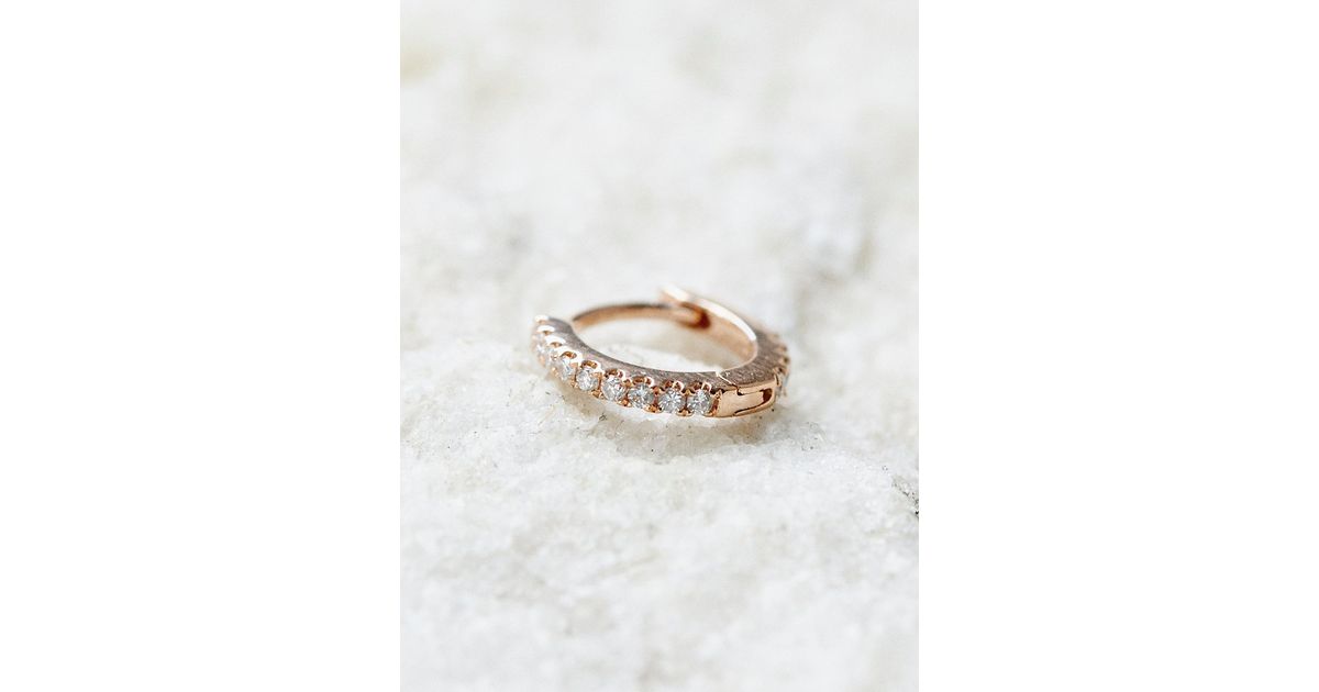Lyst Free People Diamond Helix Hoop Earring In Natural