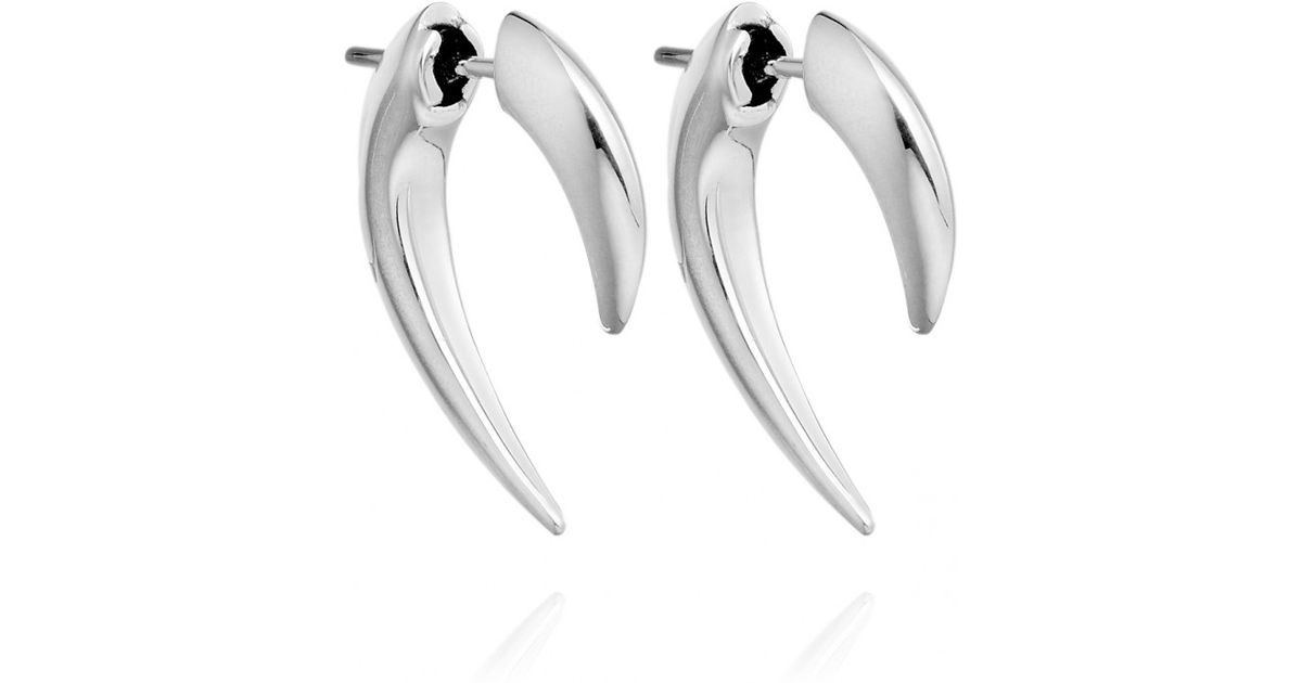 Lyst Shaun Leane Small Silver Talon Earrings In Metallic