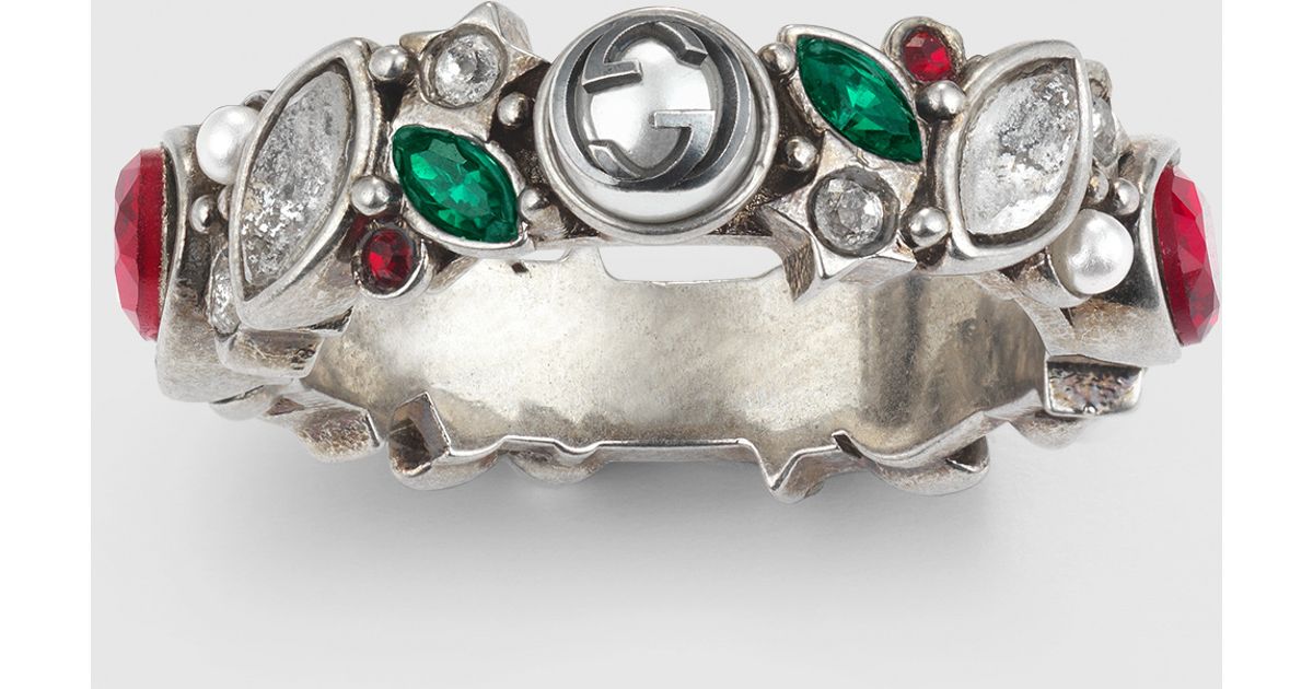 gucci ring with swarovski crystals
